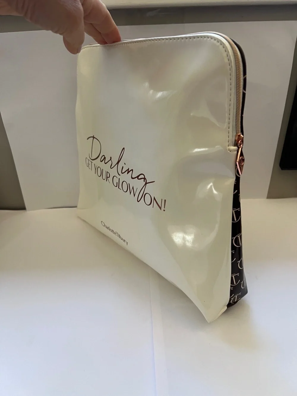 Charlotte Tilbury XL Cosmetic Zip Makeup Pouch Bag Darling, Get Your Glow On!